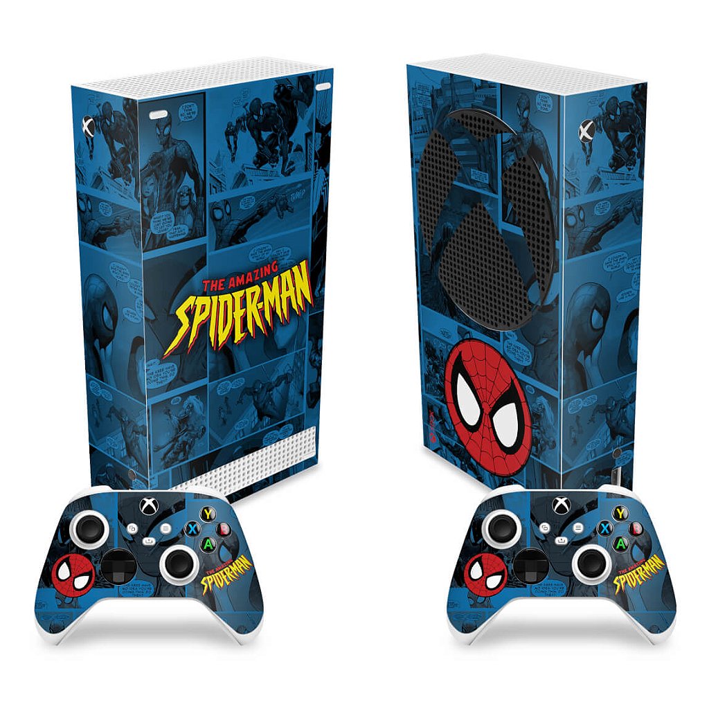 Skin Anti-Rage Xbox Series S Vertical - Homem-Aranha Spider-Man Comics