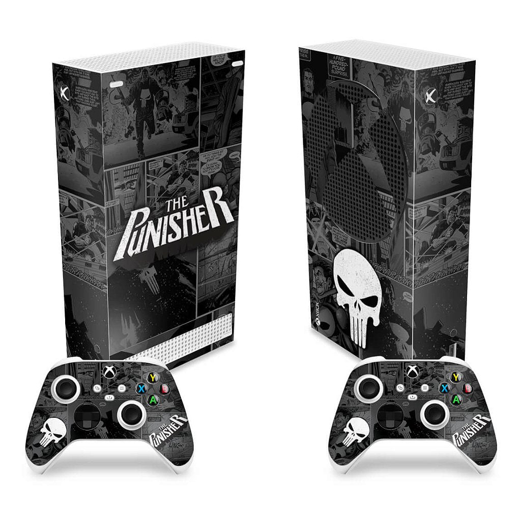 Skin Anti-Rage Xbox Series S Vertical - The Punisher Justiceiro Comics