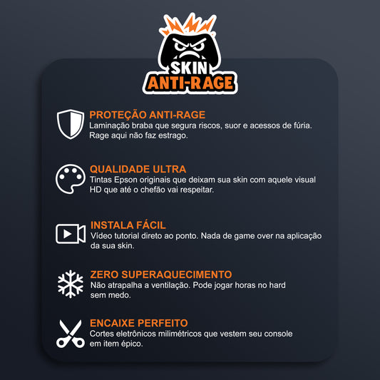 Skin Anti-Rage PS5 Fat Horizontal - Brasil
