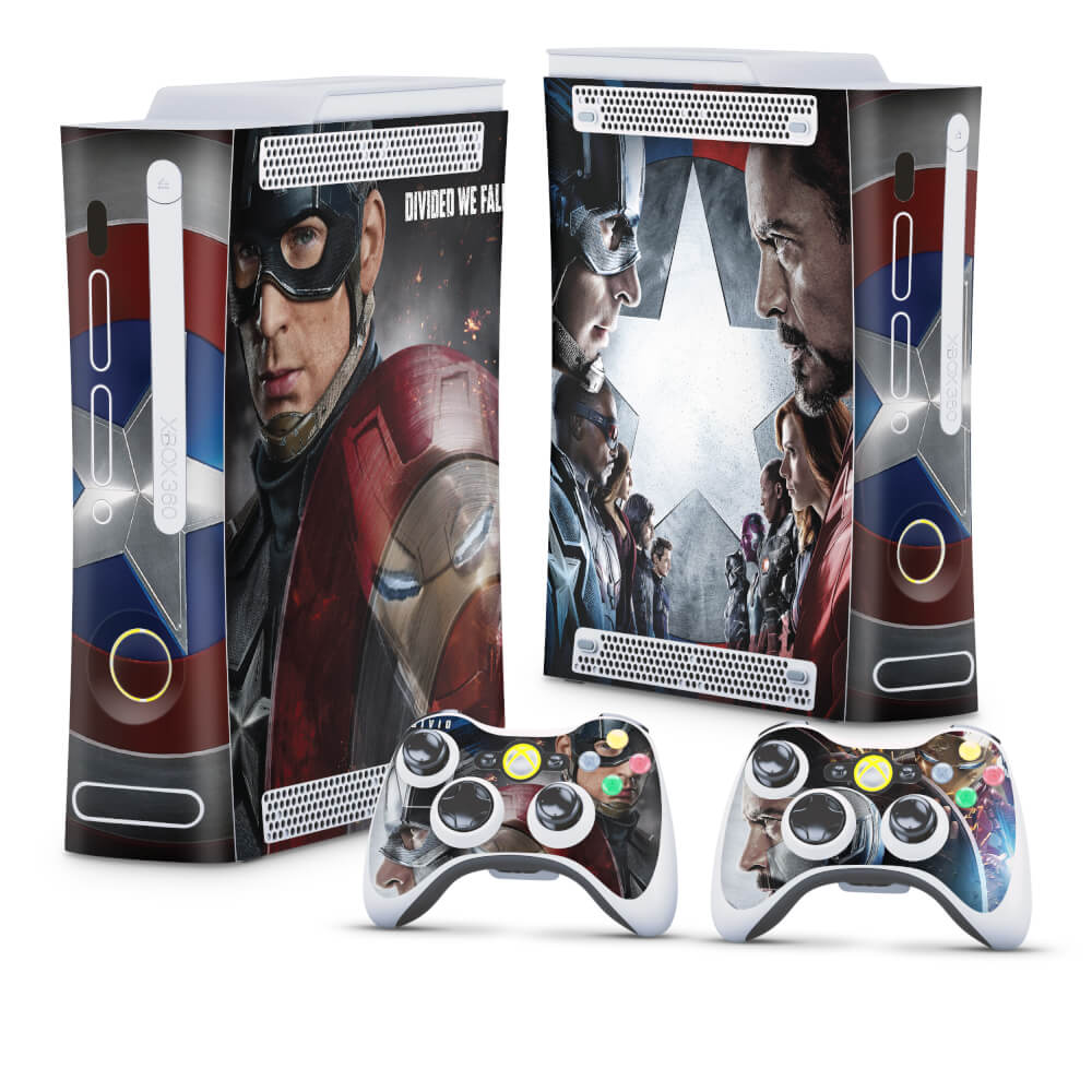 Skin Anti-Rage Xbox 360 Fat - Capitão America Guerra Civil