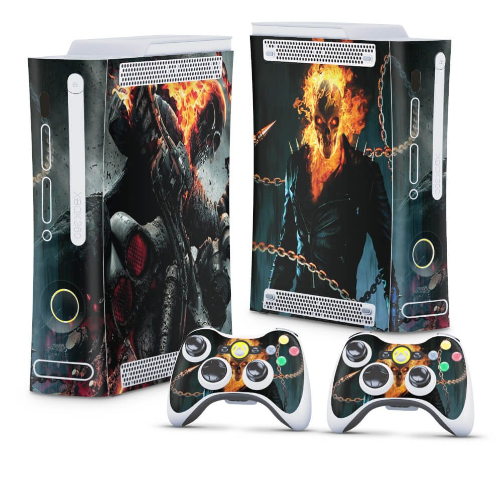 Skin Anti-Rage Xbox 360 Fat - Ghost Rider - Motoqueiro Fantasma #B
