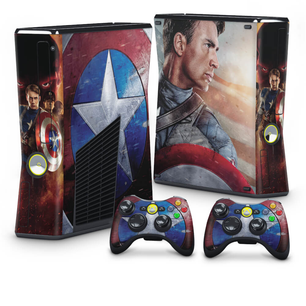 Skin Anti-Rage Xbox 360 Slim - Capitão América
