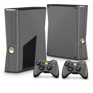 Skin Anti-Rage Xbox 360 Slim - Fibra de Carbono Cinza Grafite