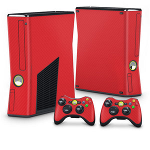 Skin Anti-Rage Xbox 360 Slim - Fibra de Carbono Vermelho