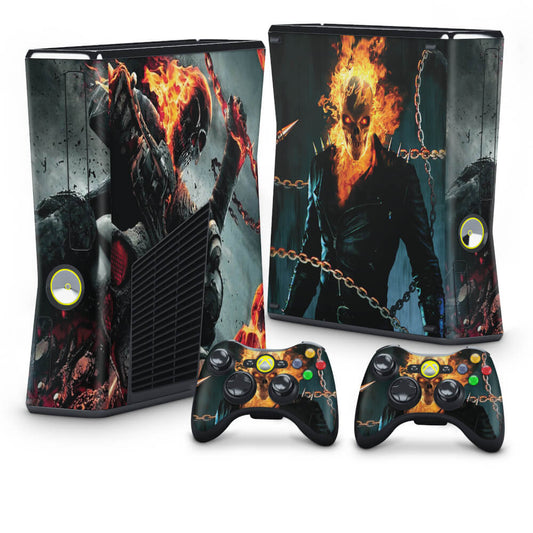 Xbox 360 Slim Skin - Ghost Rider - Motoqueiro Fantasma #B