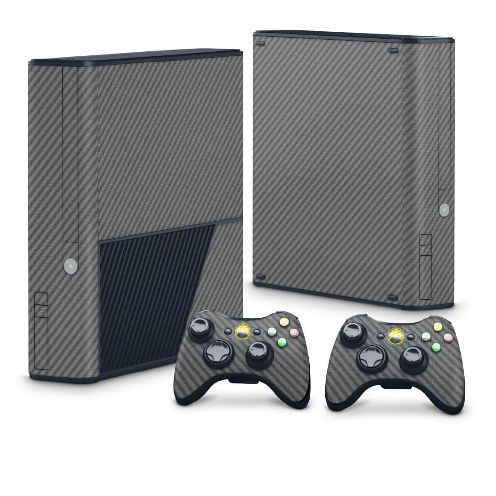 Skin Anti-Rage Xbox 360 Super Slim - Fibra de Carbono Cinza Grafite