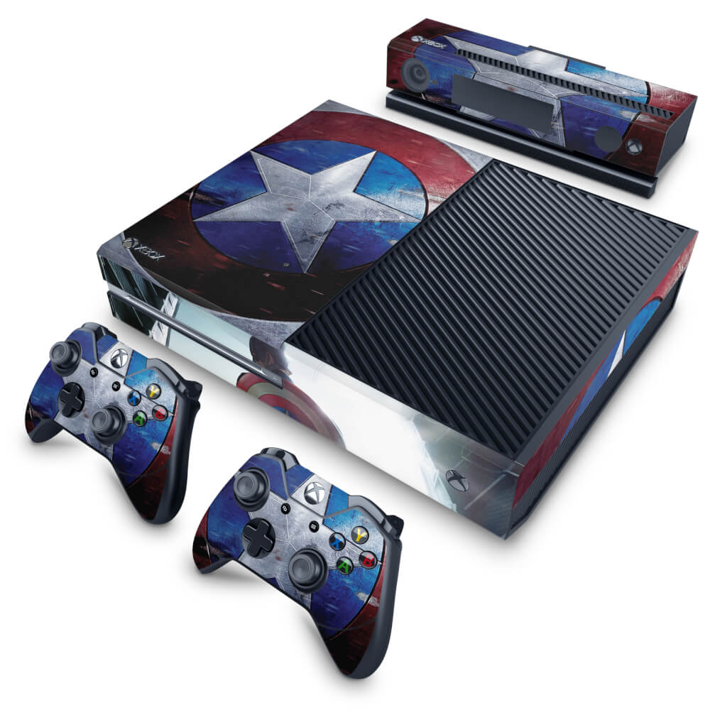 Xbox One Fat Skin Anti-Rage - Capitão America