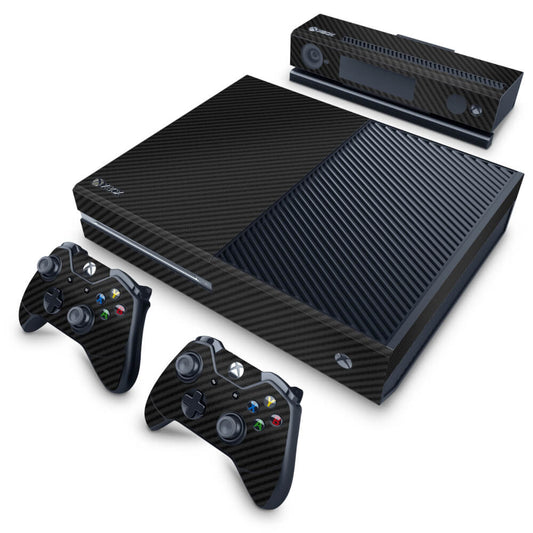 Xbox One Fat Skin Anti-Rage - Fibra de Carbono Preto