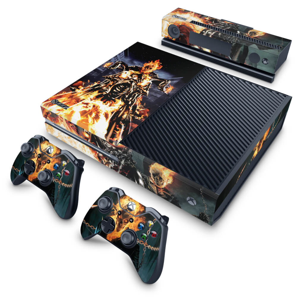 Xbox One Fat Skin Anti-Rage - Ghost Rider - Motoqueiro Fantasma #A