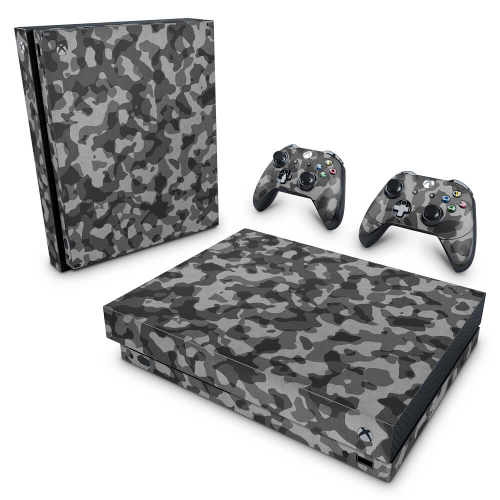 Skin Anti-Rage Xbox One X - Camuflagem Cinza