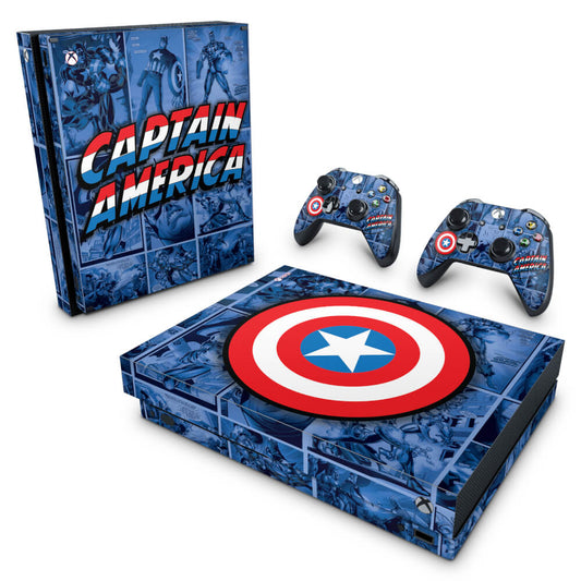 Xbox One X Skin Anti-Rage - Capitão América Comics