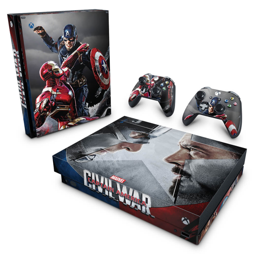 Skin Anti-Rage Xbox One X - Capitão America - Guerra Civil