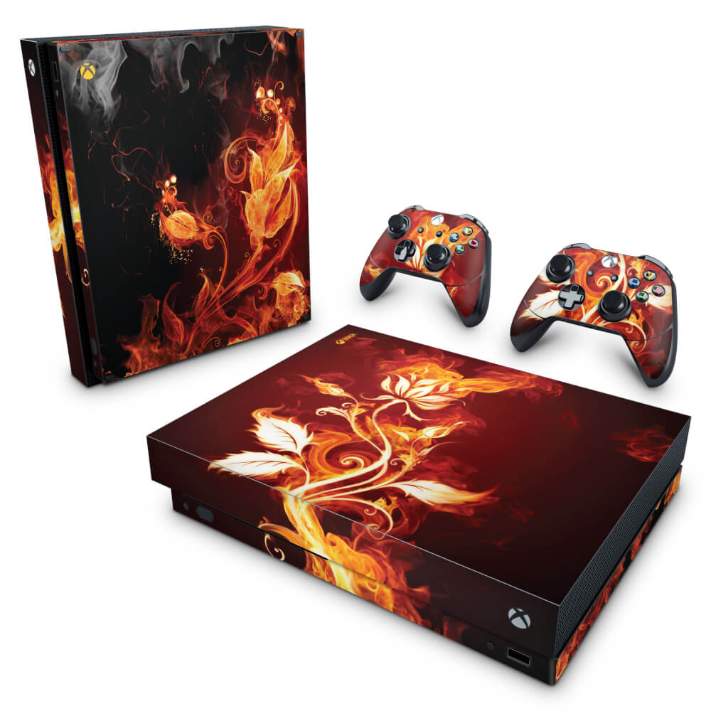 Skin Anti-Rage Xbox One X - Fire Flower