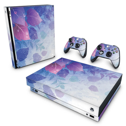 Xbox One X Skin Anti-Rage - Folhas Lilás
