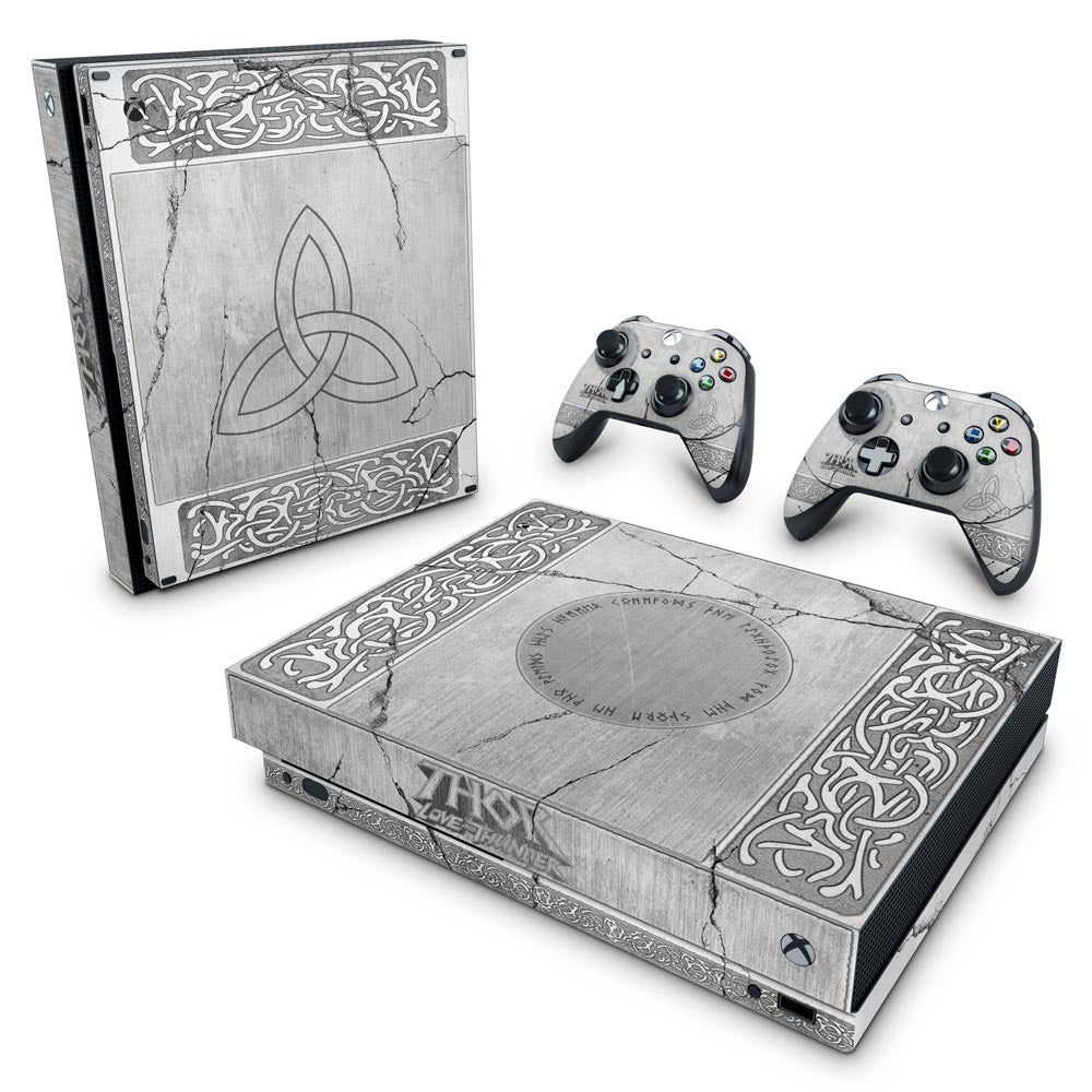 Xbox One X Skin Anti-Rage - Mjolnir Thor Amor e Trovão