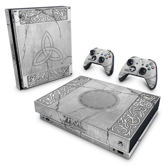 Xbox One X Skin Anti-Rage - Mjolnir Thor Amor e Trovão