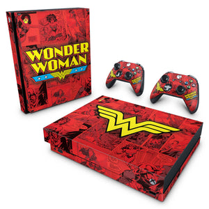 Skin Anti-Rage Xbox One X - Mulher Maravilha Comics