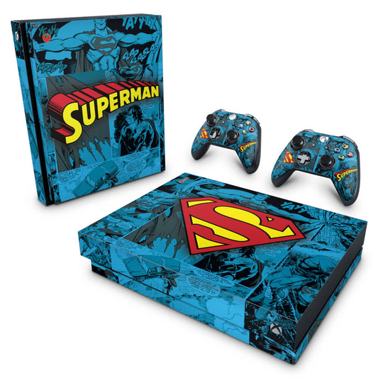 Xbox One X Skin Anti-Rage - Super Homem Superman Comics