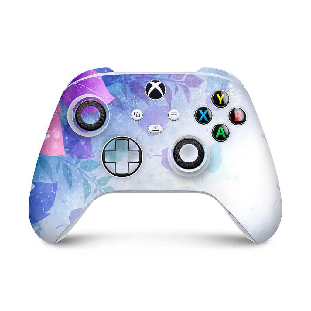 Skin Anti-Rage Xbox Series S X Controle - Folhas Lilás
