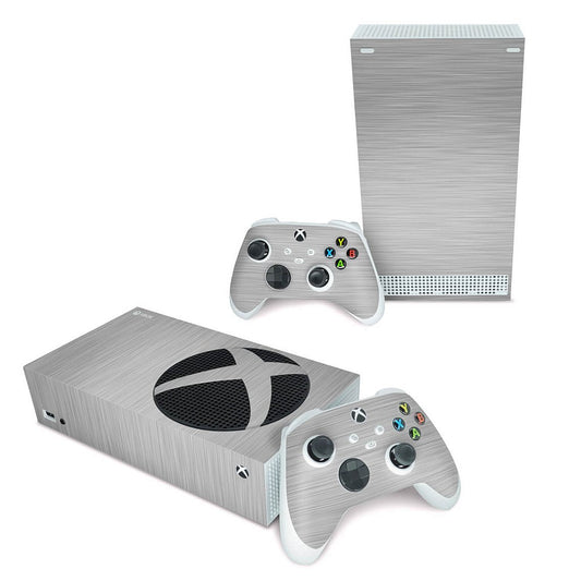 Skin Anti-Rage Xbox Series S Horizontal - Aço Escovado Cinza