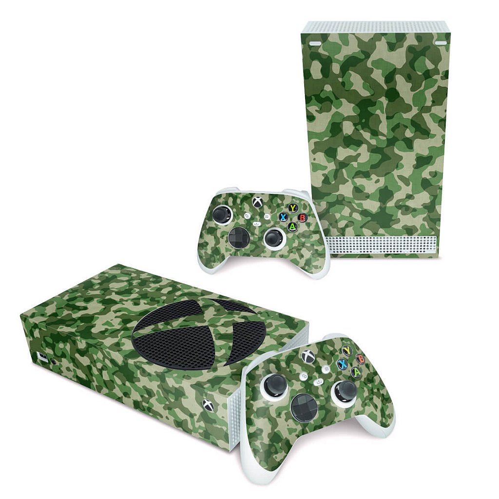 Skin Anti-Rage Xbox Series S Horizontal - Camuflado Verde