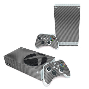 Skin Anti-Rage Xbox Series S Horizontal - Fibra de Carbono Cinza Grafite