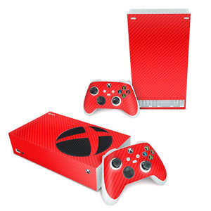 Skin Anti-Rage Xbox Series S Horizontal - Fibra de Carbono Vermelho
