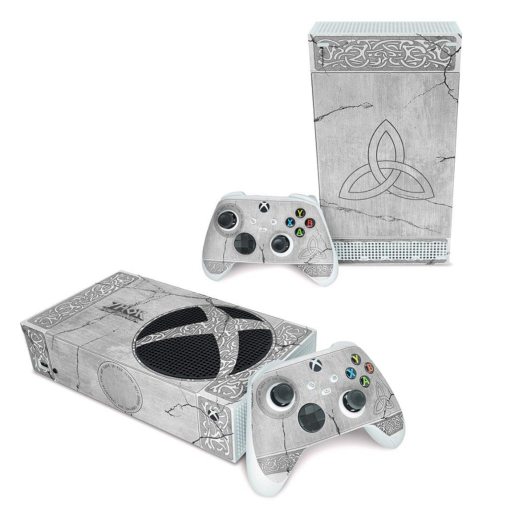 Xbox Series S Skin Anti-Rage Horizontal - Mjolnir Thor Amor e Trovão